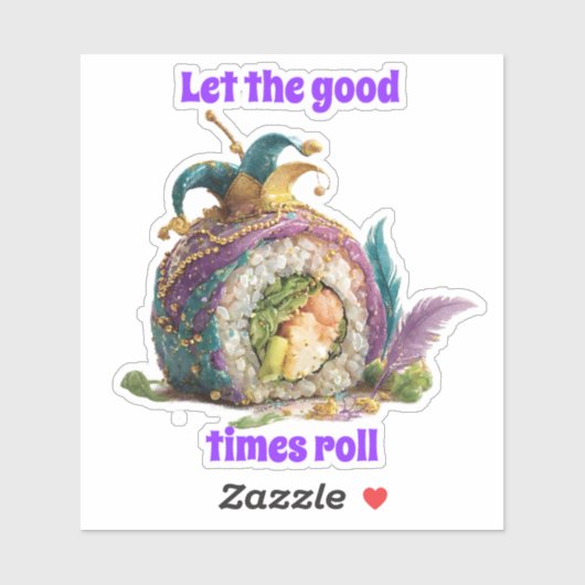 Laat de goede tijden rollen Mardi Gras Sticker (Vel)