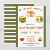 Laat de goede tijden rollen, Sushi themafeest Kaart (Voorkant / Achterkant)