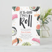 Laat de goede tijden rollen | Sushi Verlovingspart Kaart (Staand voorkant)