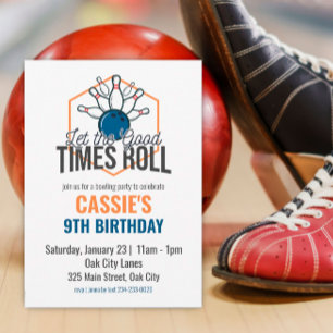 Laat de Good Times Roll Bowling Birthday Kaart