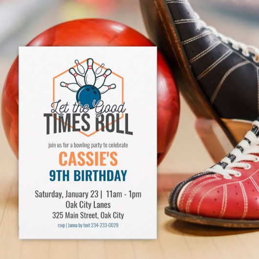 Laat de Good Times Roll Bowling Birthday Kaart