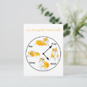 Laat de Good Times Roll. Corgi Briefkaart (Staand voorkant)