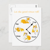 Laat de Good Times Roll. Corgi Briefkaart (Voorkant / Achterkant)