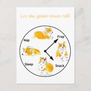 Laat de Good Times Roll. Corgi Briefkaart