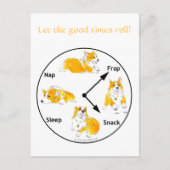 Laat de Good Times Roll. Corgi Briefkaart (Voorkant)