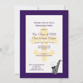 Laat de Good Times Roll Graduation Party Paars Kaart (Achterkant)