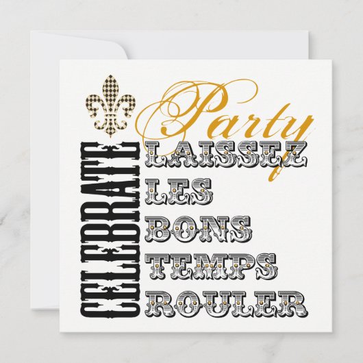 Laat de Good Times Roll Party maar komen Kaart (Voorkant)