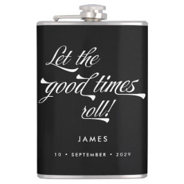 Laat de Good Times Roll Retro  Groomsmen Heupfles