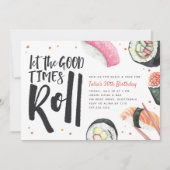 Laat de Good Times Roll Sushi Birthday Party Kaart (Voorkant)