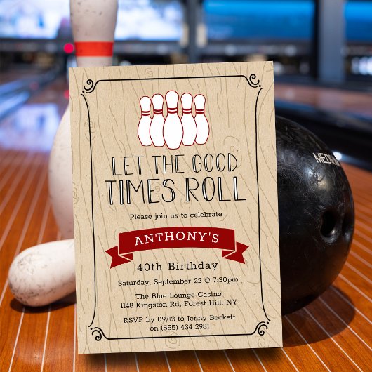 Laat de Good Times rollen | Bowling Birthday Kaart