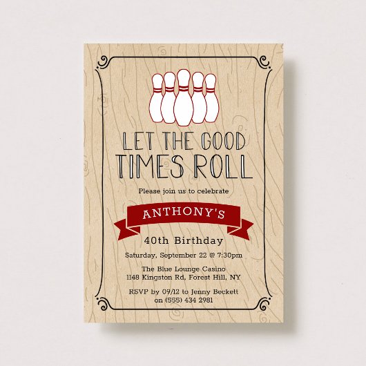 Laat de Good Times rollen | Bowling Birthday Kaart