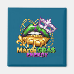 Laat de grapjes beginnen mardi gras energie lippen magneet