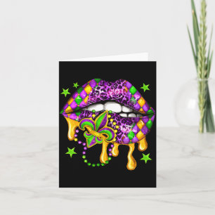 Laat de grapjes beginnen mardi gras lippen carnava kaart
