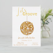 Laat de Groef Bachelorette Itinerary Laatste Disco Folie Uitnodiging (Staand Voorkant)