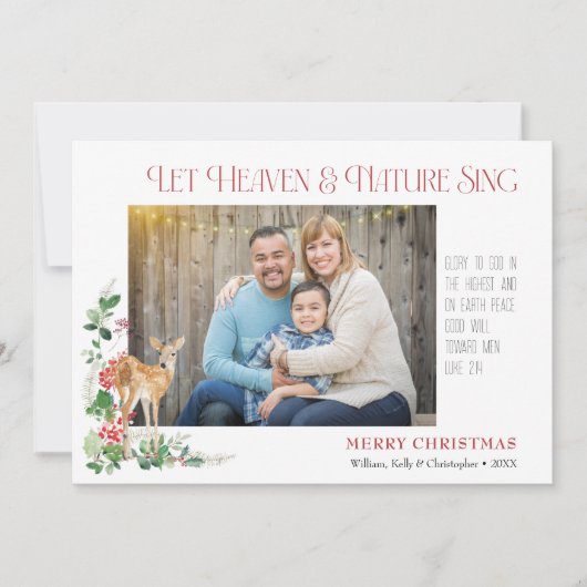 Laat de Hemel & de Natuur Kerstkaart Zingen (Voorkant)