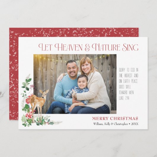 Laat de Hemel & de Natuur Kerstkaart Zingen (Voorkant / Achterkant)