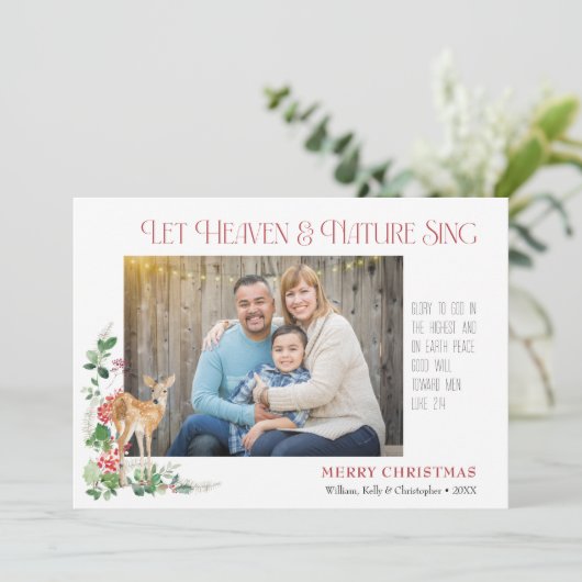Laat de Hemel & de Natuur Klinken Kerstkaart (Staand voorkant)