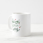 Laat de hemel en de natuur Kerstmis koffiemok zing (Voorkant links)