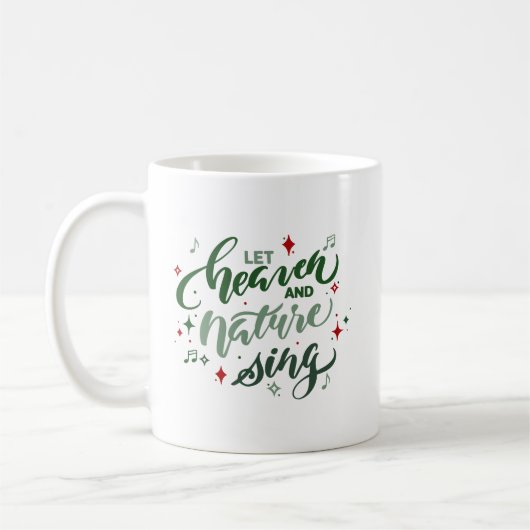 Laat de hemel en de natuur Kerstmis koffiemok zing (Links)