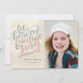 Laat de hemel en de Natuur Religieuze Kerst zingen Feestdagenkaart (Voorkant)