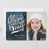 Laat de hemel en de Natuur Religieuze Kerst zingen Feestdagenkaart (Voorkant)