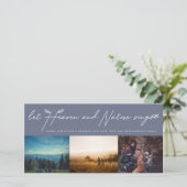 Laat de hemel en de Natuur Religieuze kerstfoto zi Feestdagenkaart (Staand voorkant)