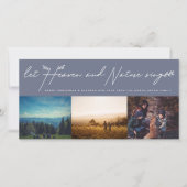 Laat de hemel en de Natuur Religieuze kerstfoto zi Feestdagenkaart (Voorkant)