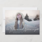 Laat de hemel en de Natuur Religieuze kerstfoto zi Feestdagenkaart (Voorkant)