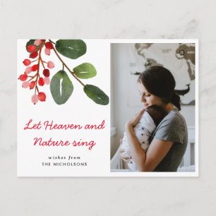 Laat de hemel en de Natuur Sing Red Berry   Foto Briefkaart