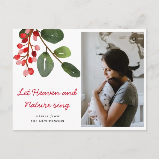 Laat de hemel en de Natuur Sing Red Berry | Foto Briefkaart (Voorkant)