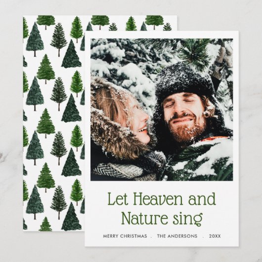 Laat de hemel en de Natuur zingen | kerstboomfoto Feestdagenkaart (Voorkant / Achterkant)