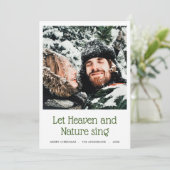 Laat de hemel en de Natuur zingen | kerstboomfoto Feestdagenkaart (Staand voorkant)
