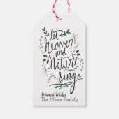 Laat de hemel het Label van Kerstmis zingen Cadeaulabel (Voorkant)