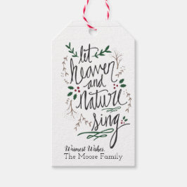 Laat de hemel het Label van Kerstmis zingen Cadeaulabel