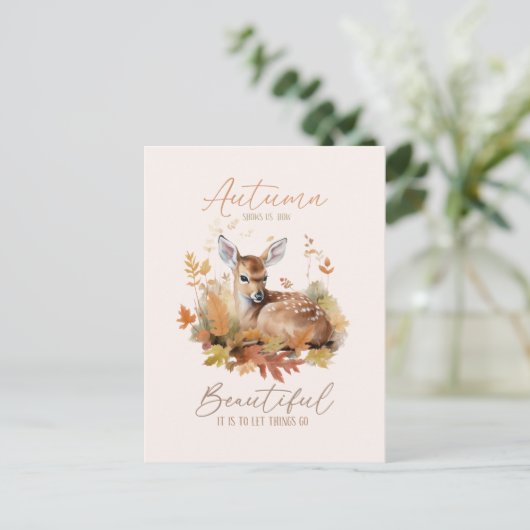 Laat de herfst gaan briefkaart (Staand voorkant)