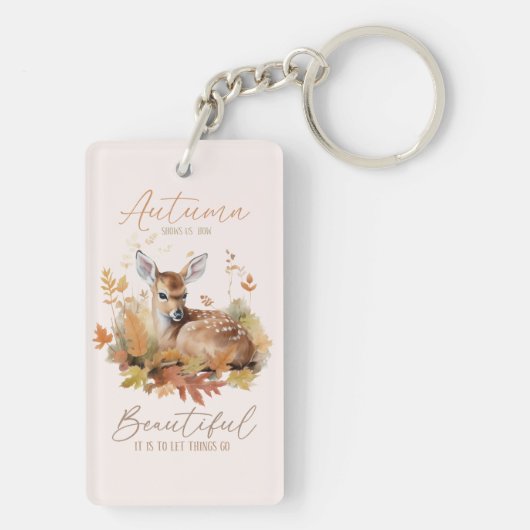 Laat de herfst gaan sleutelhanger (achterkant)