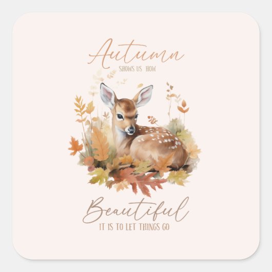 Laat de herfst gaan vierkante sticker (Voorkant)