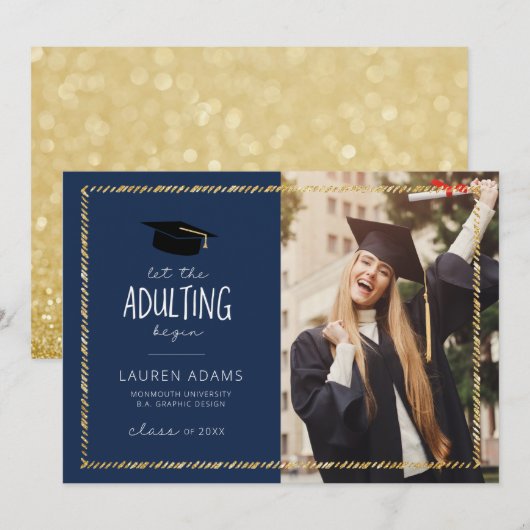 Laat de het Volgen Aankondiging van het Afstuderen (Voorkant / Achterkant)