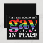 Laat de homies homo zijn in vrede LGBTQ Pride Briefkaart (Voorkant / Achterkant)