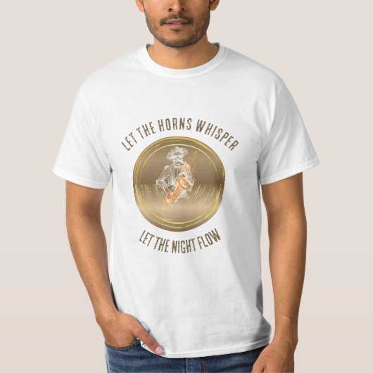 Laat de hoorns fluisteren Jazz Quote T-shirt (Voorkant)