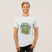 Laat de Hoppiness Begin Funny St. Patrick's Day Tri-Blend Shirt (Voorkant volledig)