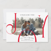 Laat de Joy Red los | kerstkaart met foto's (Voorkant)