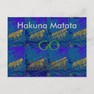 Laat de Kaart van Hakuna Matata Zebra Blue Tegel