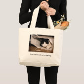 Laat de kat niet uit de zak grote tote bag (Voorkant (product))