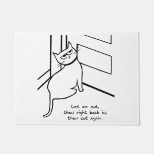 Laat de kat uit - grappige kat-cadeautje voor katt deurmat