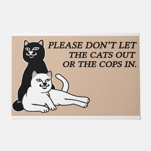 Laat de katten of de koppen niet in deurmat (Voorkant)