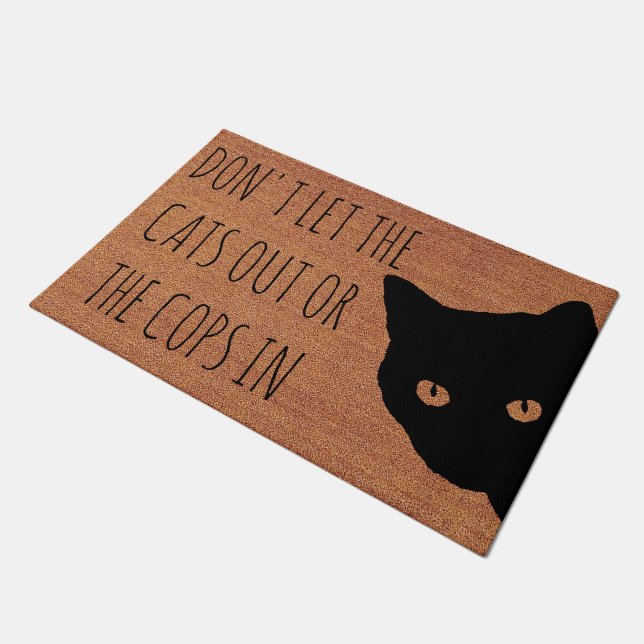 Laat de katten of de koppen niet in grappigheid zi deurmat (Schuin)