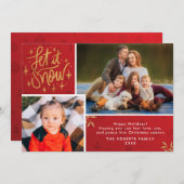 Laat de kerstkaart van het gezin sneeuwen (Voorkant / Achterkant)