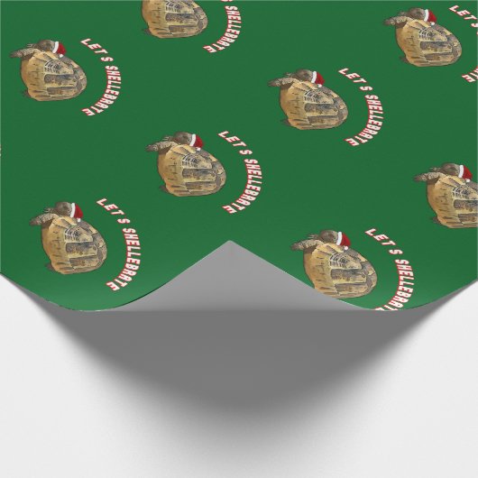 Laat de kerstschildpad met de kerstman die de kers cadeaupapier (Hoek)