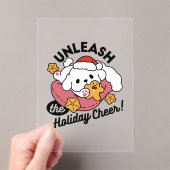 Laat de Kerstvreugde Los – Moppige Hond Kerstmis Acryl Uitnodigingen (Insitu (Draagbaar))